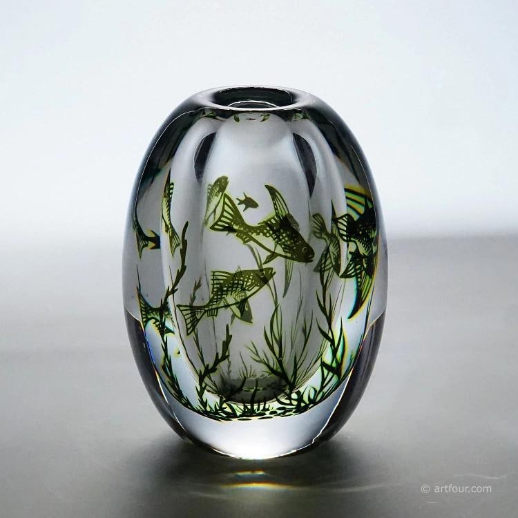 Vintage Fish Graal Vase by Edward Hald for Orrefors, Sweden 1963 (1 of 7)