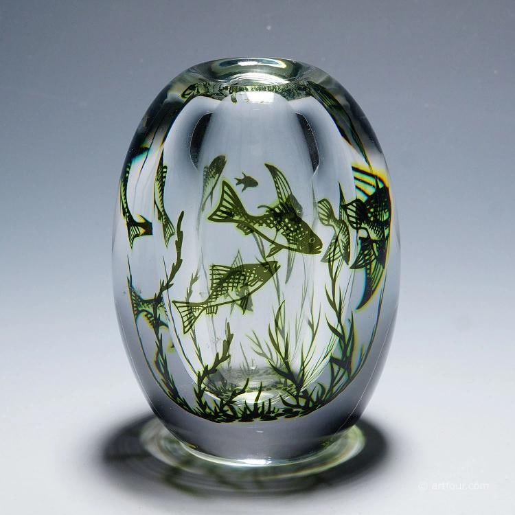 Vintage Fish Graal Vase by Edward Hald for Orrefors, Sweden 1963 - 2