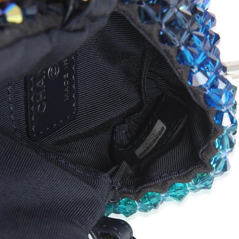 Chanel Blue Ombre Beaded Micro Clutch On Chain - 2