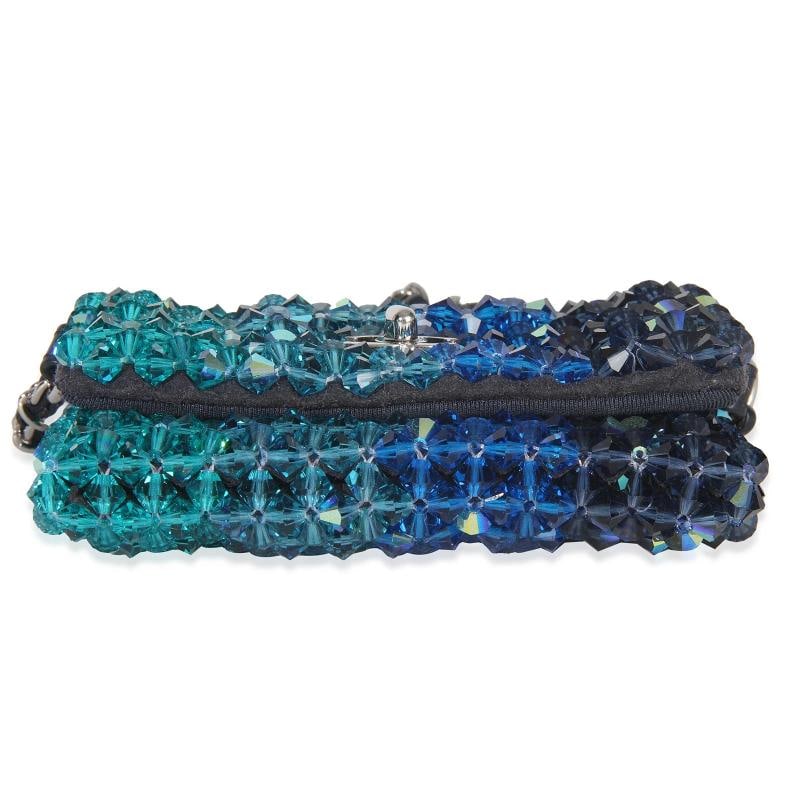 Chanel Blue Ombre Beaded Micro Clutch On Chain - 7
