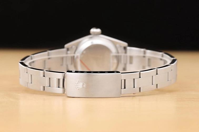 ROLEX LADIES OYSTER PERPETUAL 26MM 67180 WHITE ROMAN STAINLESS STEEL WATCH - 6