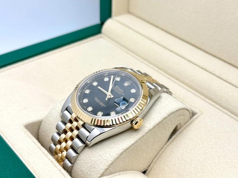 Rolex Datejust 41 126333 Black Diamond Dial 18K Yellow Gold Steel Jubilee - 3