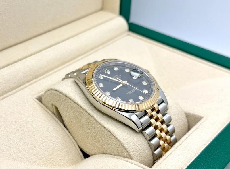 Rolex Datejust 41 126333 Black Diamond Dial 18K Yellow Gold Steel Jubilee - 5