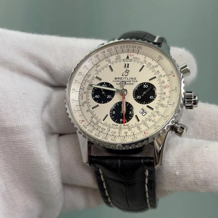 Breitling Navitimer Rattrapante B03 AB0311 45mm Silver Dial Steel Box Papers - 3