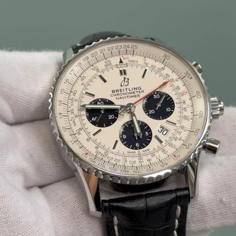 Breitling Navitimer Rattrapante B03 AB0311 45mm Silver Dial Steel Box Papers - 4