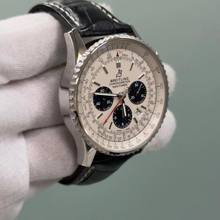 Breitling Navitimer Rattrapante B03 AB0311 45mm Silver Dial Steel Box Papers - 5