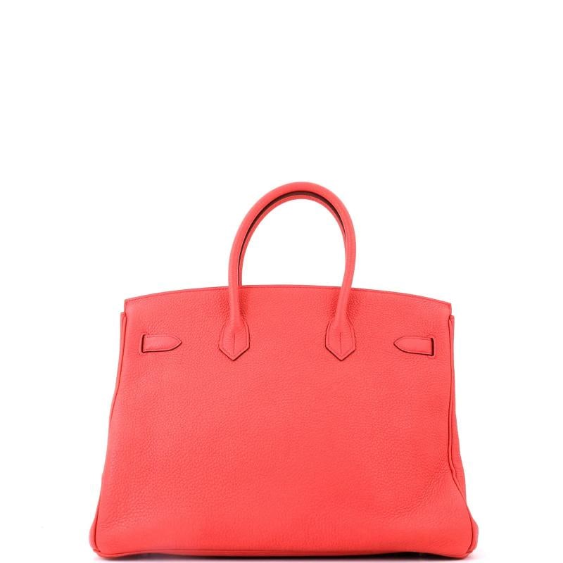 Hermes Birkin Handbag Pink Togo with Palladium Hardware 35 - 4