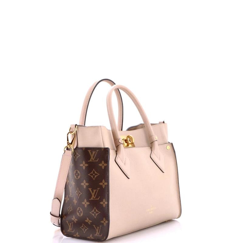 Louis Vuitton On My Side Tote Leather with Monogram Canvas MM - 2