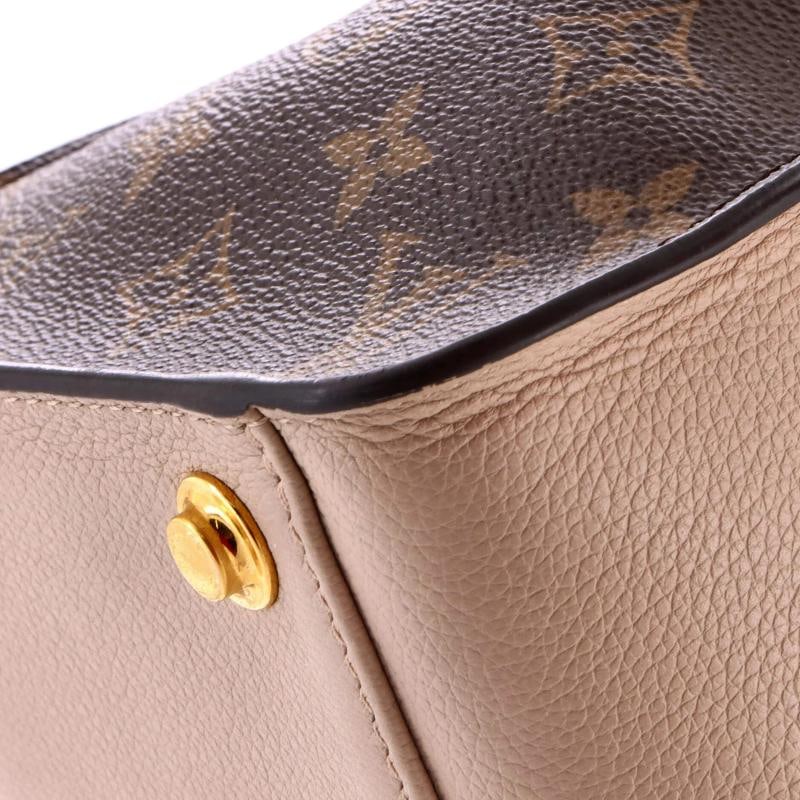 Louis Vuitton On My Side Tote Leather with Monogram Canvas MM - 6