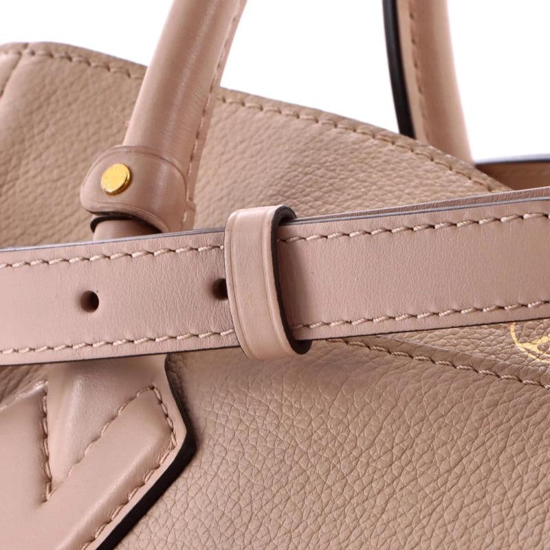 Louis Vuitton On My Side Tote Leather with Monogram Canvas MM - 7