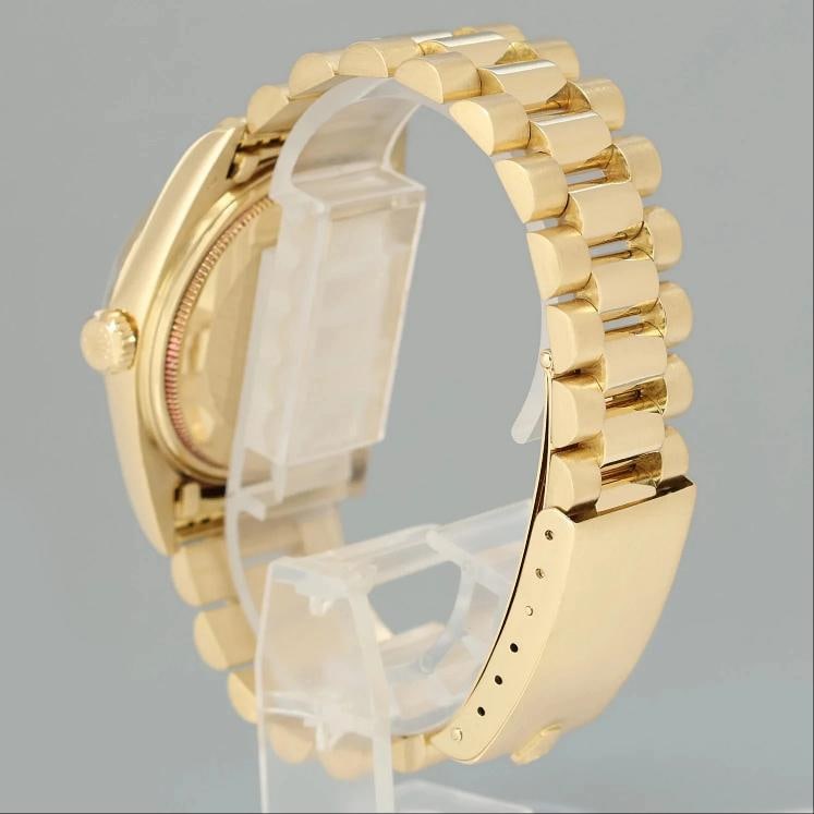 Rolex DateJust 36mm 1601 Yellow Gold President Champagne Pie Pan Stick Watch Box - 3