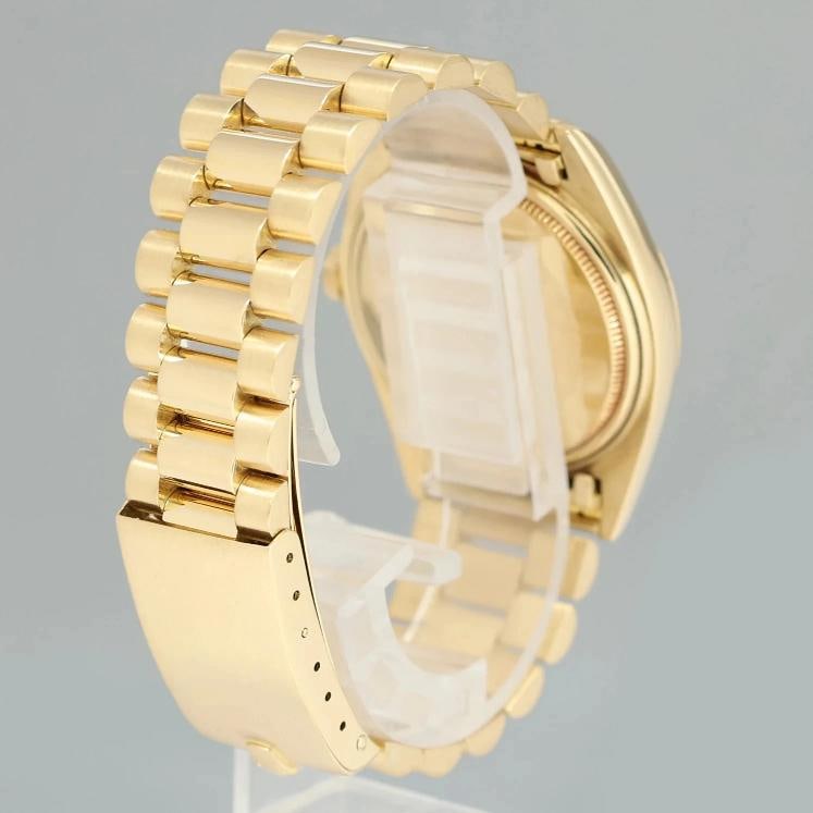 Rolex DateJust 36mm 1601 Yellow Gold President Champagne Pie Pan Stick Watch Box - 7