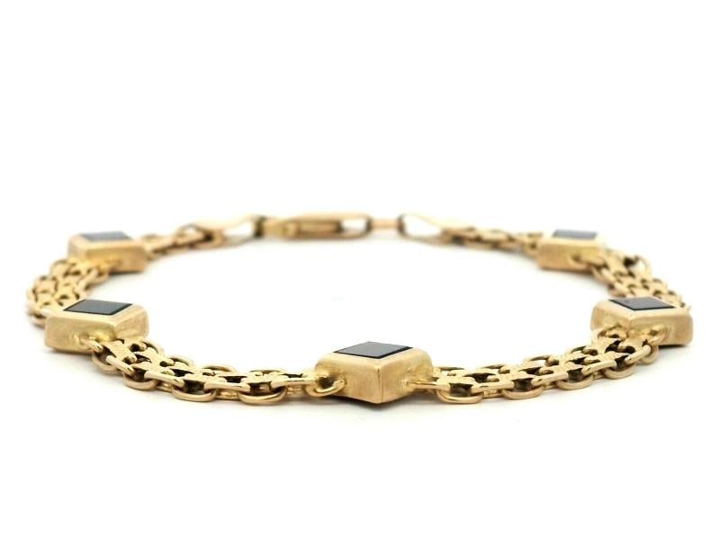Onyx Bracelet In 14k Yellow Gold - 2