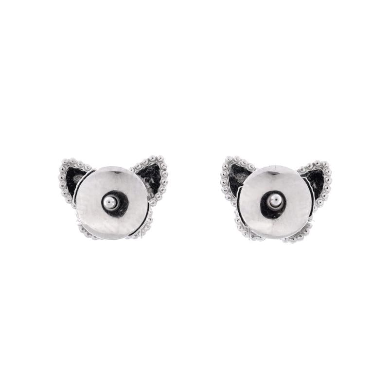 Van Cleef & Arpels Sweet Alhambra Butterfly Stud Earrings 18K White Gold - 3