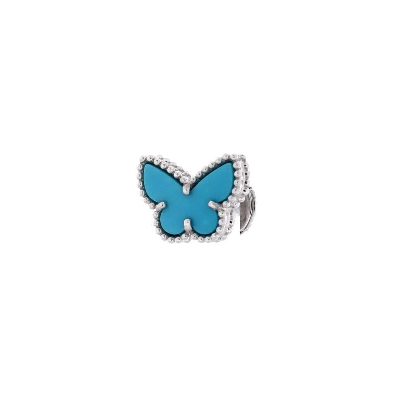 Van Cleef & Arpels Sweet Alhambra Butterfly Stud Earrings 18K White Gold - 4