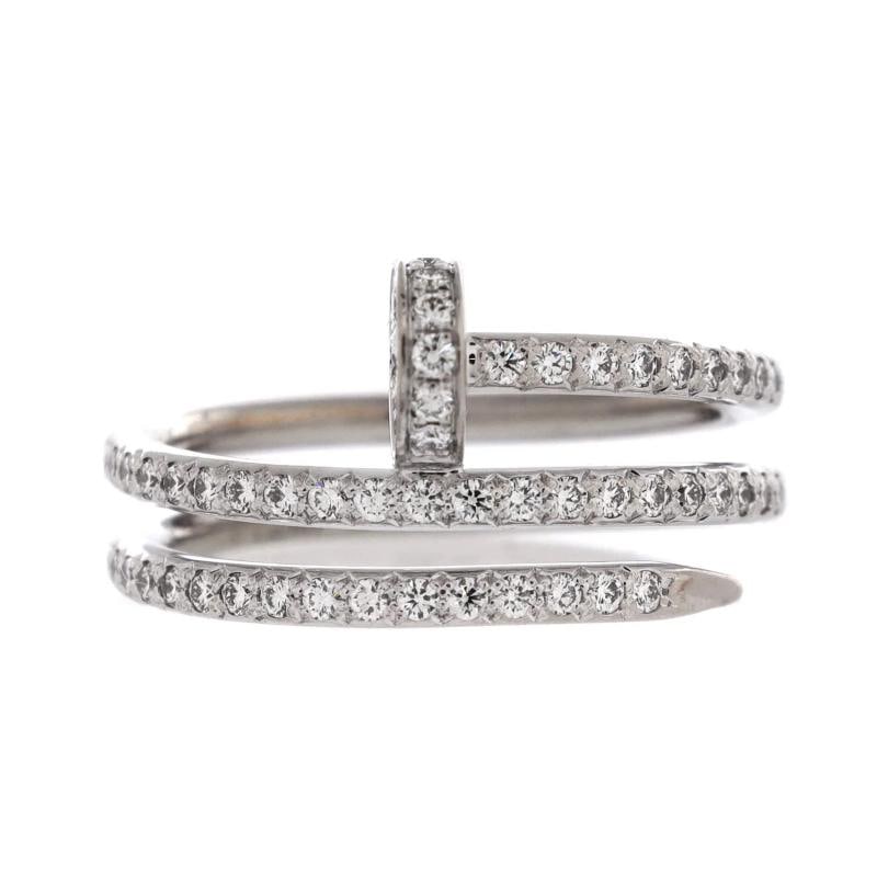 Cartier Juste un Clou Paved Double Ring 18K White Gold with Diamonds Small (1 of 3)