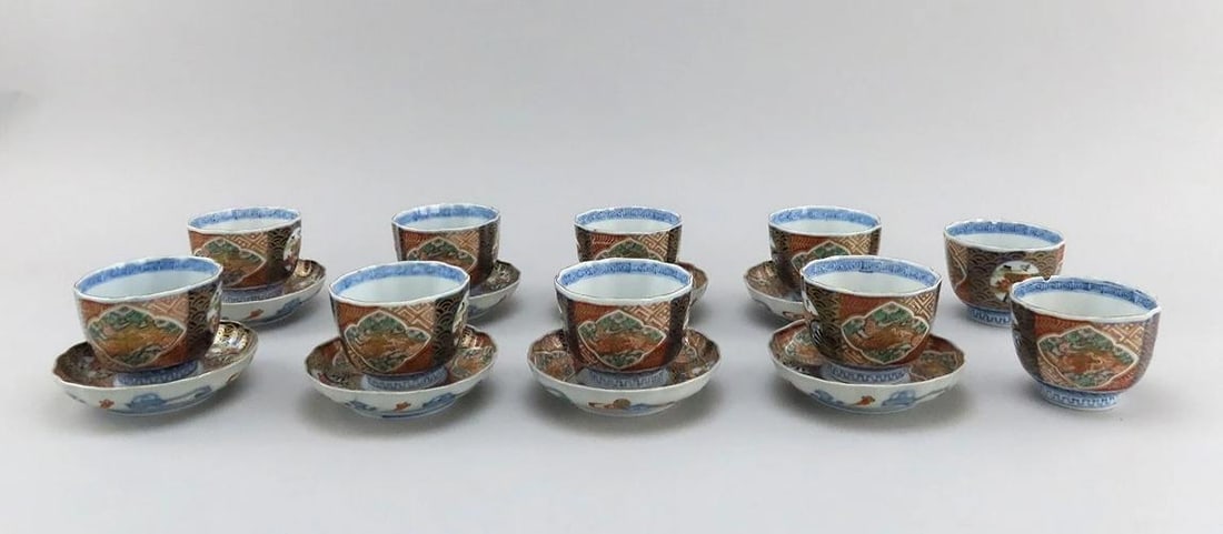 8 Antique Imari Large cups and Saucers Fine Quality: Condition: Used: An item that has been used previously. The item may have some signs of cosmetic wear, but is fully operational and functions as intended. This item may be a floor model or store