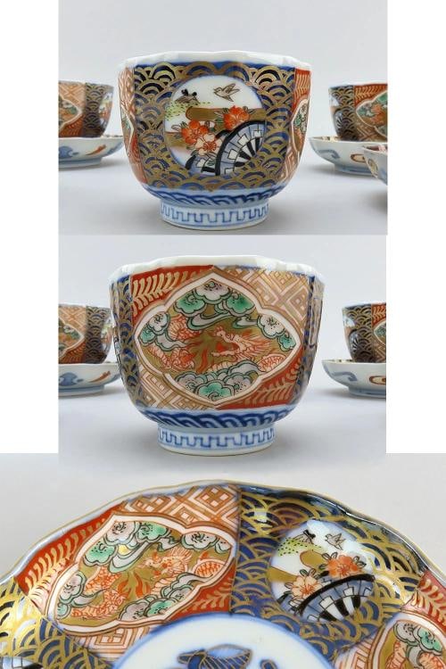 8 Antique Imari Large cups and Saucers Fine Quality - 5