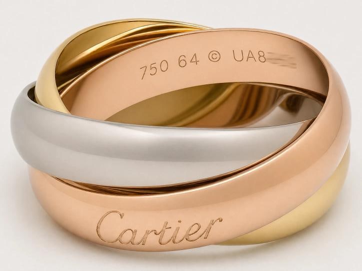 Cartier Trinity Classic Ring Large Model Tri Color 18k Gold Service Paper Pouch - 2