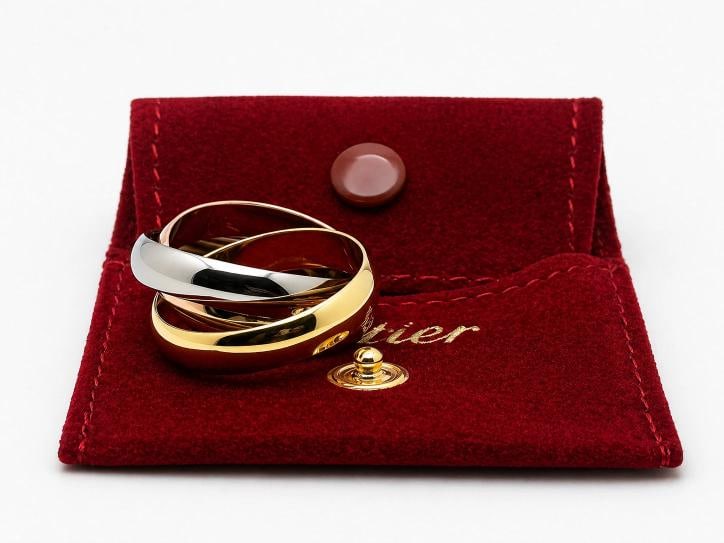Cartier Trinity Classic Ring Large Model Tri Color 18k Gold Service Paper Pouch - 3