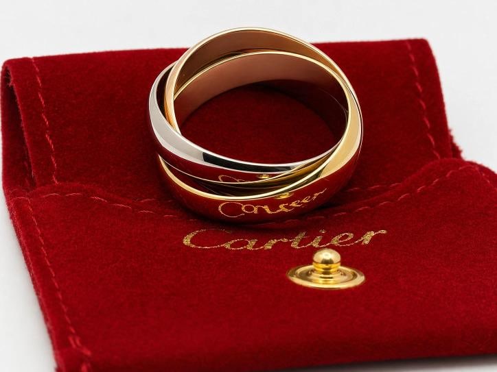 Cartier Trinity Classic Ring Large Model Tri Color 18k Gold Service Paper Pouch - 4