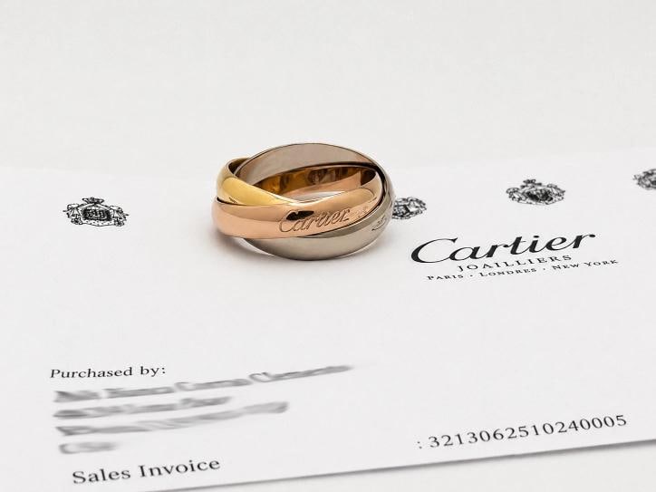 Cartier Trinity Classic Ring Large Model Tri Color 18k Gold Service Paper Pouch - 8