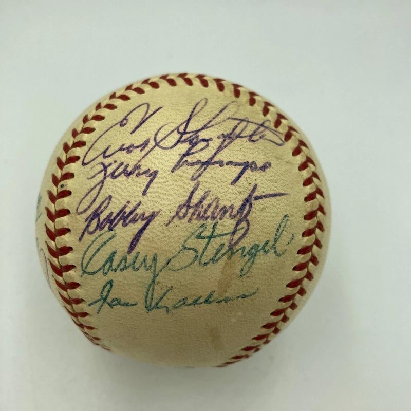 1957 New York Yankees AL Champs Team Signed Baseball Mickey Mantle PSA DNA COA - 4