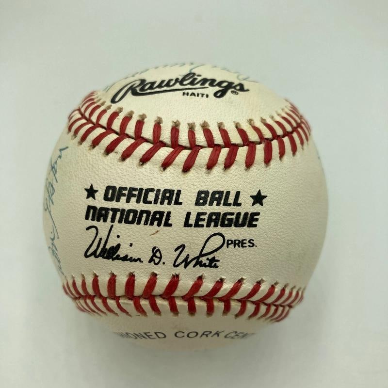 1957 Brooklyn Dodgers Final Season Team Signed Baseball Sandy Koufax JSA COA - 6