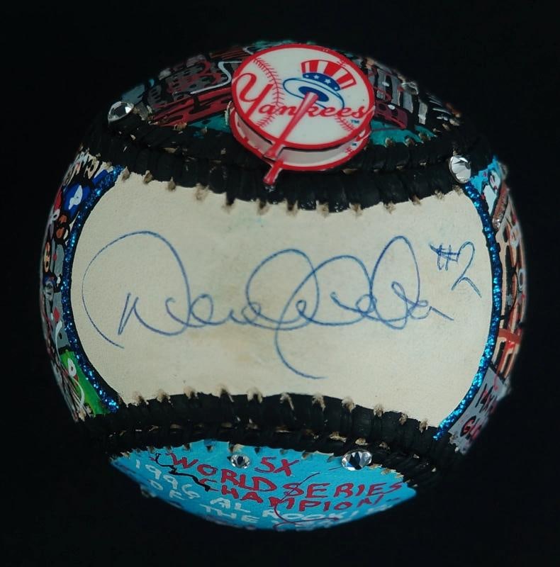 Derek Jeter Rookie Signed Charles Fazzino Hand Painted Pop Art Baseball JSA COA (1 of 7)