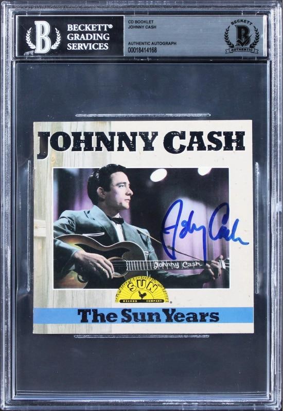 Johnny Cash Authentic Signed The Sun Years Cd Cover Autographed BAS Slabbed: Object Type: CD & Booklet,Industry: Music,Original/Reproduction: Original,Autograph Authentication: Beckett,PRODUCT_COA: Beckett,PRODUCT_SIGNED_BY_NAME: Johnny Cash,Country of Origin: United States