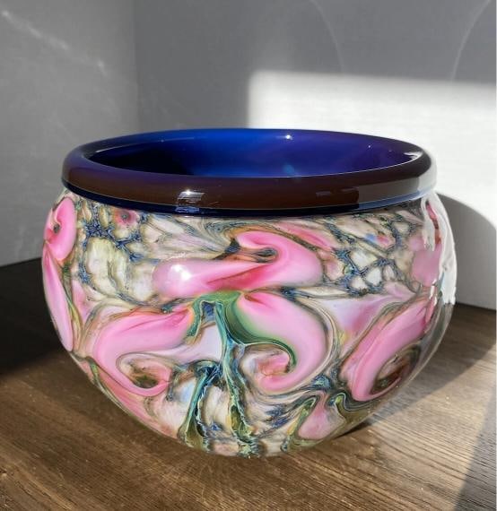 Charles Lotton Signed Glass Bowl~(6"H x 8"W): Condition: New other (see details): A new, unused item with absolutely no signs of wear. The item may be missing the original packaging, or in the original packaging but not sealed. The item may be a