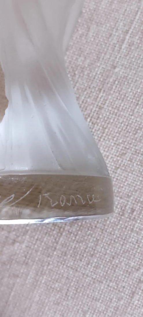 Rene Lalique Signed Frosted Crystal Glass Sculpture~(5.5"H x 1.3"W) - 10