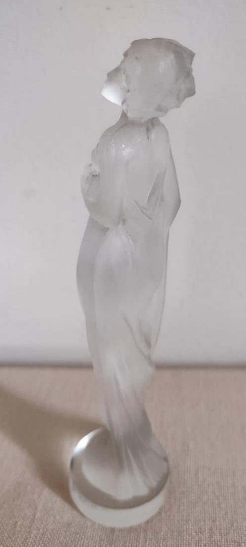 Rene Lalique Signed Frosted Crystal Glass Sculpture~(5.5"H x 1.3"W) - 18