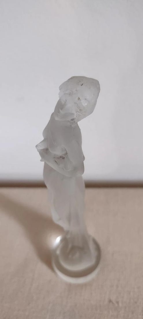 Rene Lalique Signed Frosted Crystal Glass Sculpture~(5.5"H x 1.3"W) - 19