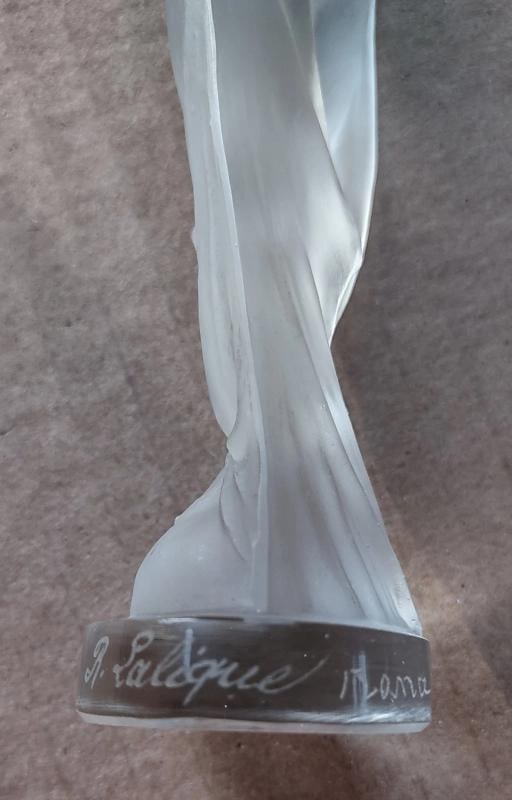 Rene Lalique Signed Frosted Crystal Glass Sculpture~(5.5"H x 1.3"W) - 20