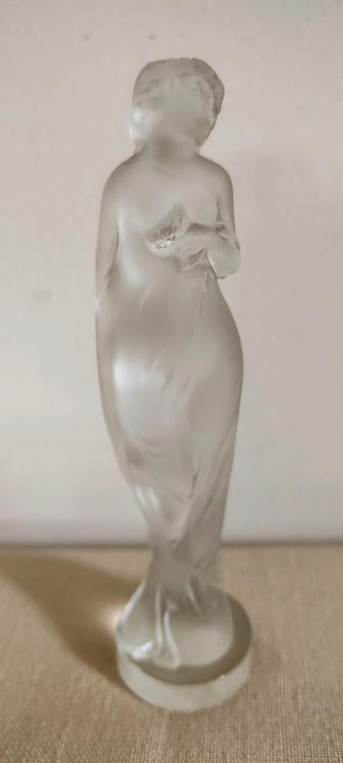 Rene Lalique Signed Frosted Crystal Glass Sculpture~(5.5"H x 1.3"W) - 4