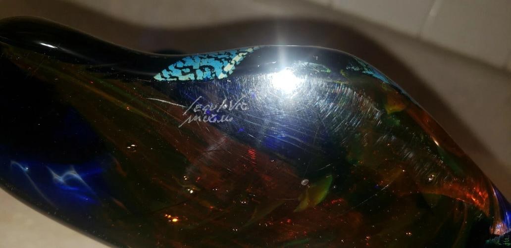 Seguso Viro Signed Murano Aquarium Sculpture~(8.5"H x 5"W) - 10