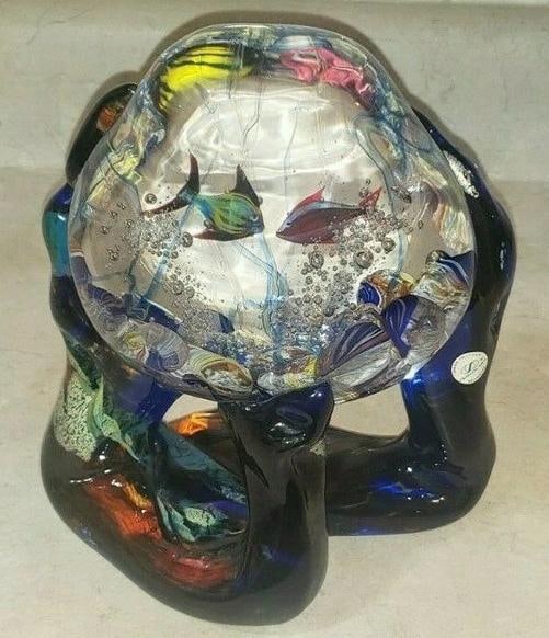 Seguso Viro Signed Murano Aquarium Sculpture~(8.5"H x 5"W) (1 of 11)
