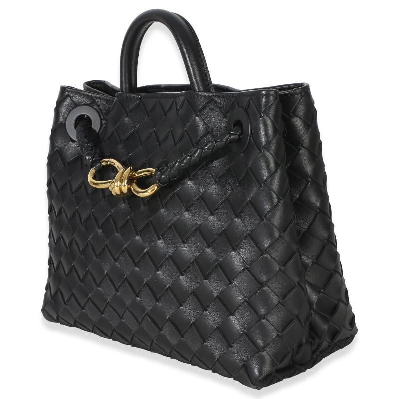 Bottega Veneta Black Nappa Intrecciato Small Andiamo Bag - 2