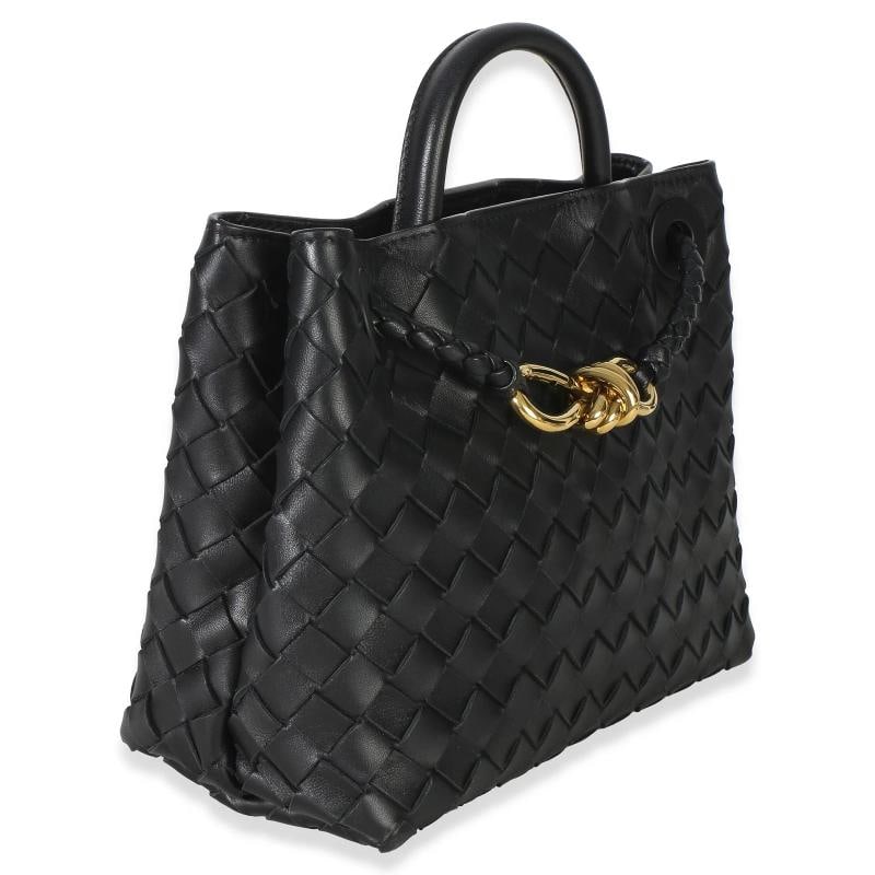 Bottega Veneta Black Nappa Intrecciato Small Andiamo Bag - 3