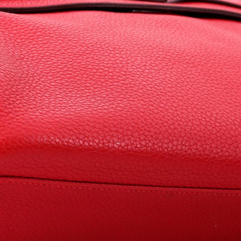 Hermes Kelly Handbag Red Clemence with Palladium Hardware 35 - 8