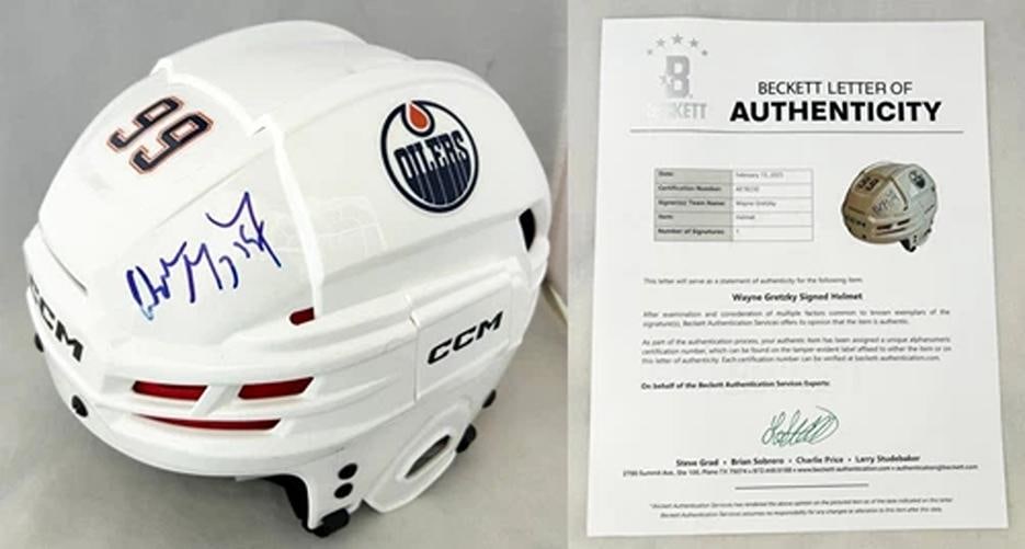 Wayne Gretzky Signed Full Size Helmet Edmonton Oilers Beckett BAS COA: Condition: New: A brand-new, unused, unopened, undamaged item (including handmade items. ,Country of Origin: United States,Modified Item: No,Original/Reproduction: Original