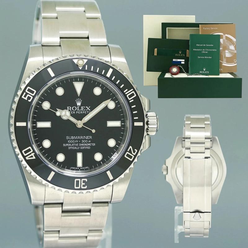 MINT 2015 PAPERS Rolex Submariner No Date 114060LN Steel Black Ceramic Watch Box: Condition: Pre-owned - Excellent,Brand: Rolex,Department: Unisex Adults,Type: Wristwatch,Model: Submariner,Reference Number: 114060LN,With Original Box/Packaging: Yes,With Papers: