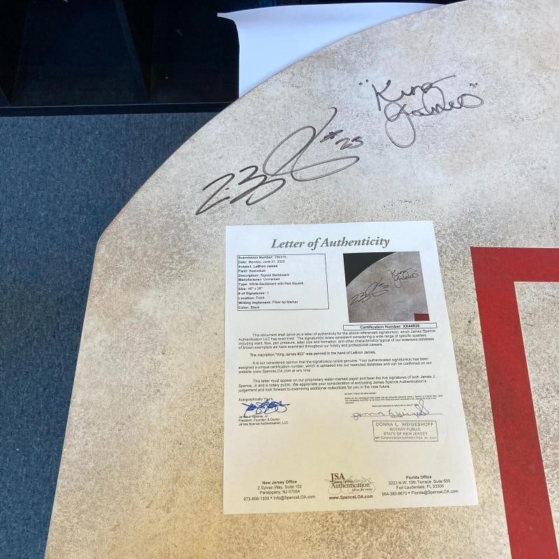 Lebron James "King James" Signed Full Size Backboard Nike Photoshoot JSA COA - 3