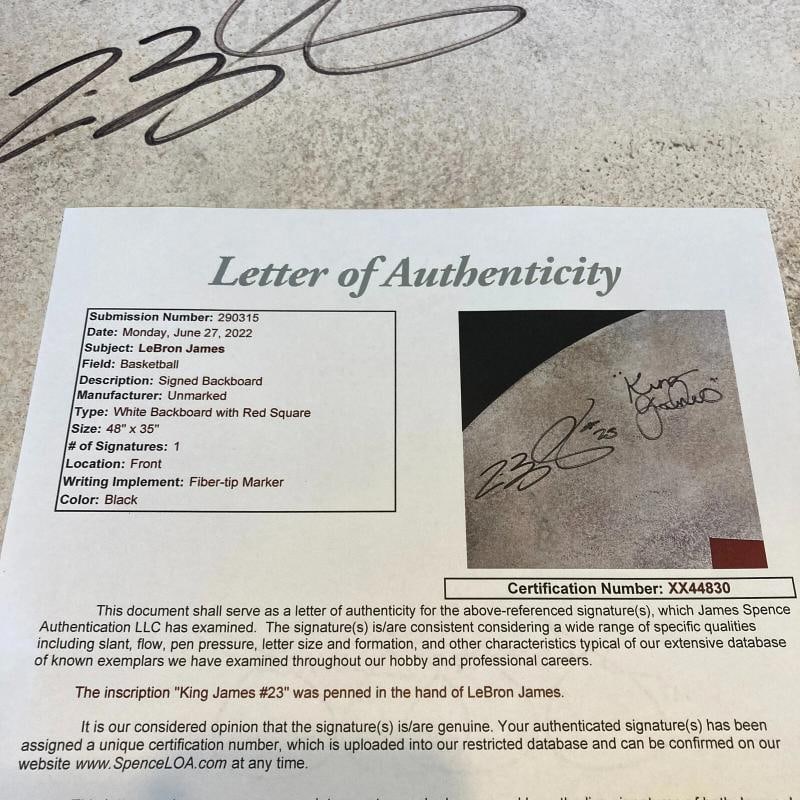Lebron James "King James" Signed Full Size Backboard Nike Photoshoot JSA COA - 6