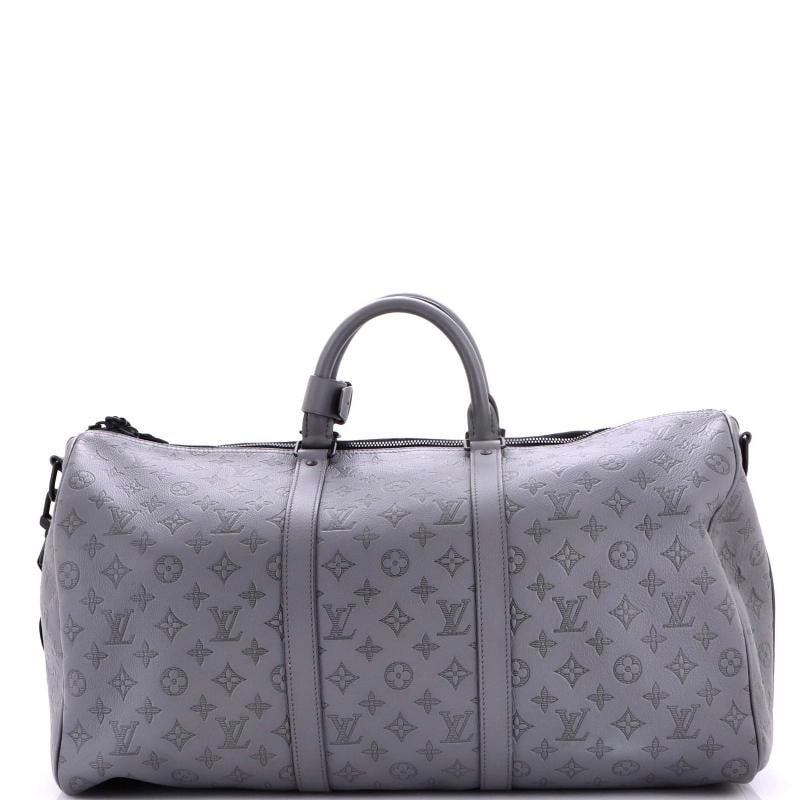 Louis Vuitton Keepall Bandouliere Bag Monogram Shadow Leather 50: Accessories: Keys, Poignet, Lock, With Strap Measurements: Handle Drop 5", Height 11", Width 20", Depth 9", Strap Drop 18-21". Condition: Pre-owned - Good,Brand: Louis Vuitton,Exterior Material: