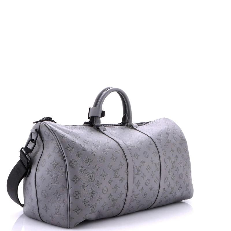 Louis Vuitton Keepall Bandouliere Bag Monogram Shadow Leather 50 - 2