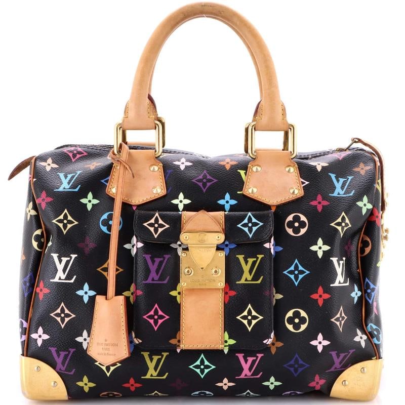 Louis Vuitton Speedy Handbag Monogram Multicolor 30: Condition: Pre-owned - Good,Brand: Louis Vuitton,Exterior Material: Canvas Coated,Style: Satchels,Exterior Color: Black,Department: Women,Size: 30,Accessories: Clochette, Keys Condition: Good.