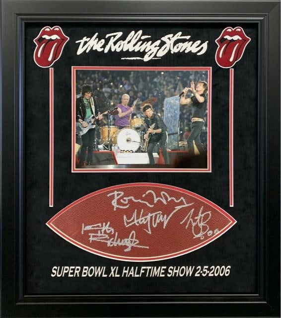 Mick Jagger Rolling Stones Band Signed Football Super Bowl XL Halftime Show PSA: Autograph Authentication: Professional Sports (PSA/DNA),Industry: Music,Original/Reproduction: Original,Country of Origin: United States
