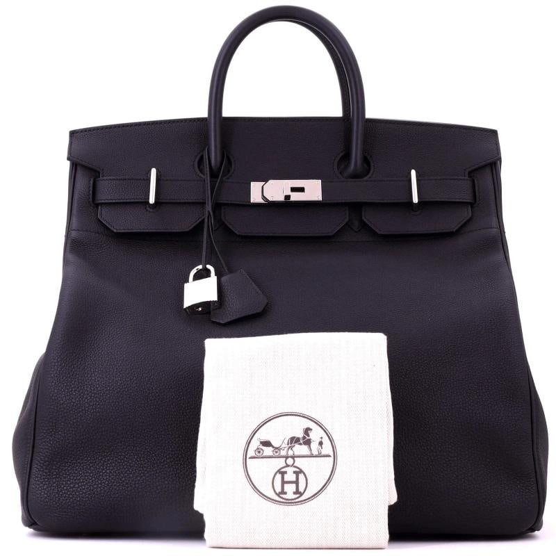 Hermes HAC Birkin Bag Black Togo with Palladium Hardware 40 - 2
